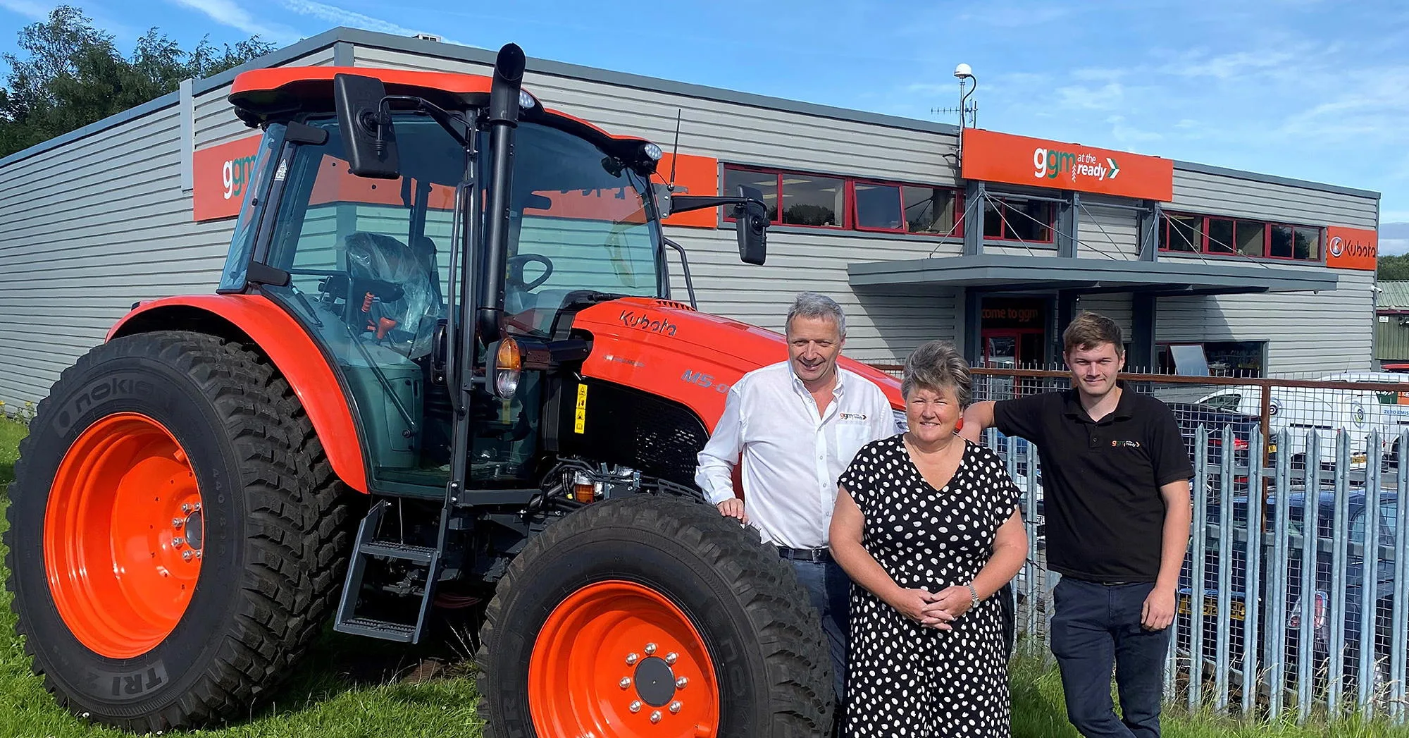 Chris (left), Hilary and Thomas Gibson of GGM are expanding into the agricultural sector with Kubota.