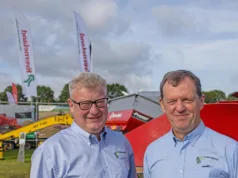 Dan Crowe (left) has taken over as managing director at Kverneland Group UK from Joe Bell, who has retired.