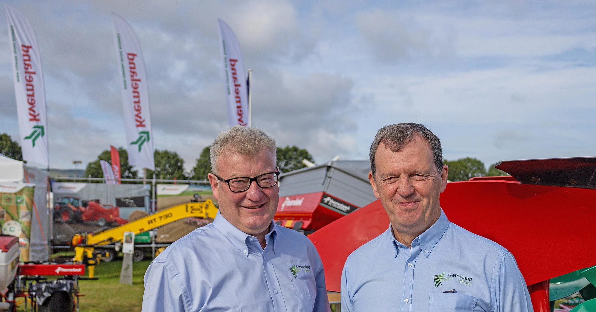 Dan Crowe (left) has taken over as managing director at Kverneland Group UK from Joe Bell, who has retired.