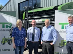 Pictured (from left) are: RVW Pugh director Caroline Pugh; Merlo UK national sales director Owen Buttle; TR Machinery managing director Robert Pugh; and Merlo UK regional sales manager Craig Parkes.